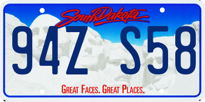 SD license plate 94ZS58