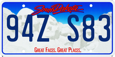 SD license plate 94ZS83