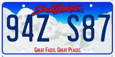 SD license plate 94ZS87