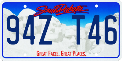 SD license plate 94ZT46