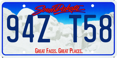 SD license plate 94ZT58