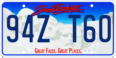 SD license plate 94ZT60