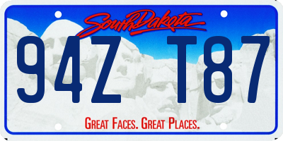 SD license plate 94ZT87