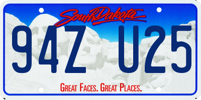 SD license plate 94ZU25