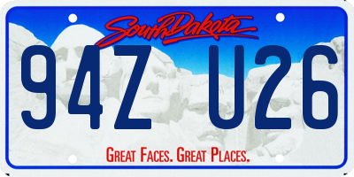 SD license plate 94ZU26