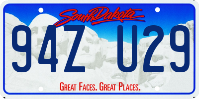 SD license plate 94ZU29
