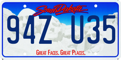 SD license plate 94ZU35