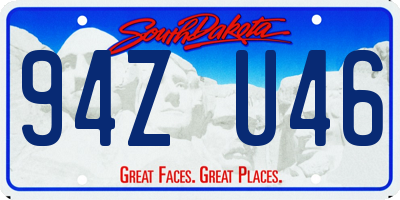 SD license plate 94ZU46