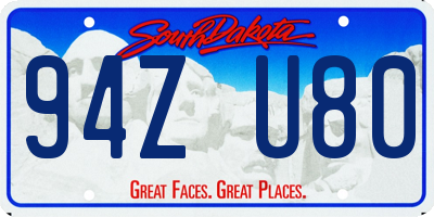 SD license plate 94ZU80