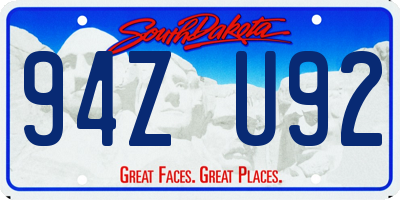 SD license plate 94ZU92