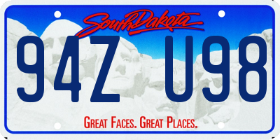 SD license plate 94ZU98