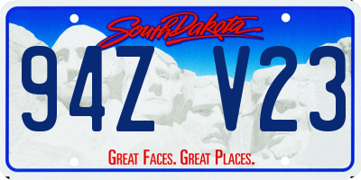 SD license plate 94ZV23
