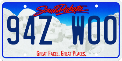 SD license plate 94ZW00
