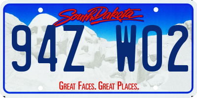 SD license plate 94ZW02