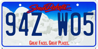 SD license plate 94ZW05