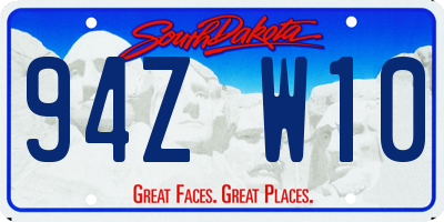 SD license plate 94ZW10