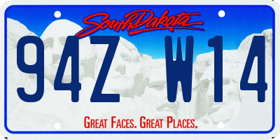 SD license plate 94ZW14