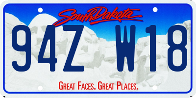 SD license plate 94ZW18
