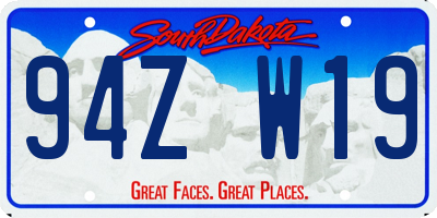 SD license plate 94ZW19