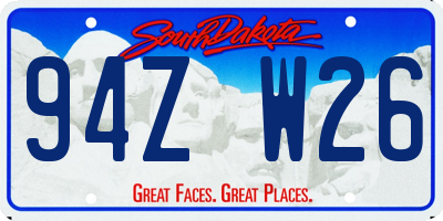 SD license plate 94ZW26