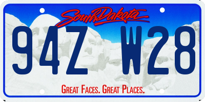SD license plate 94ZW28