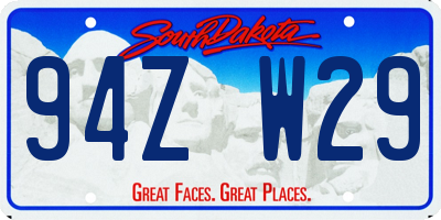 SD license plate 94ZW29