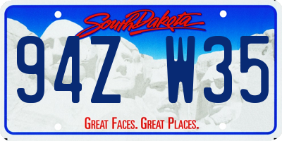 SD license plate 94ZW35