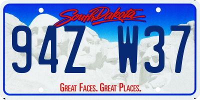 SD license plate 94ZW37