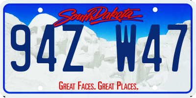 SD license plate 94ZW47