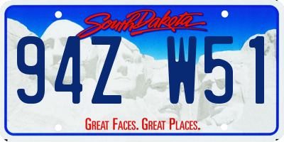 SD license plate 94ZW51