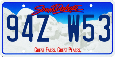 SD license plate 94ZW53