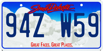 SD license plate 94ZW59