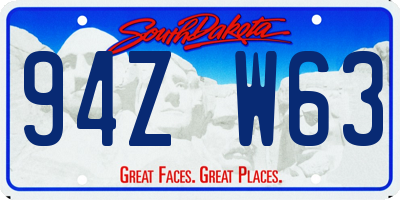 SD license plate 94ZW63