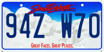 SD license plate 94ZW70
