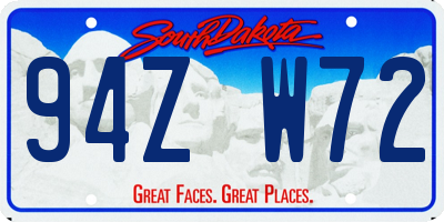 SD license plate 94ZW72