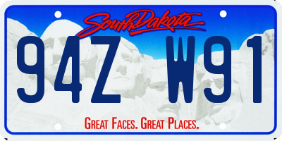 SD license plate 94ZW91