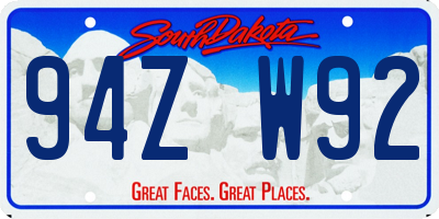 SD license plate 94ZW92
