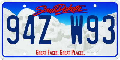 SD license plate 94ZW93