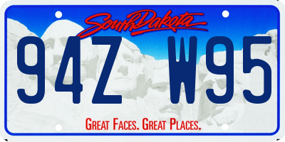 SD license plate 94ZW95