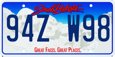 SD license plate 94ZW98