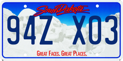 SD license plate 94ZX03