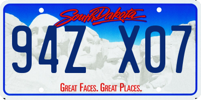 SD license plate 94ZX07