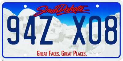 SD license plate 94ZX08
