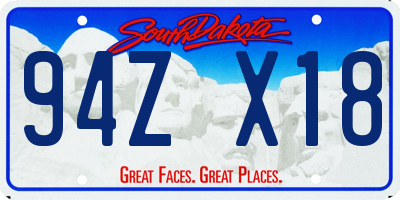 SD license plate 94ZX18