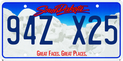 SD license plate 94ZX25