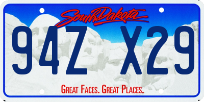 SD license plate 94ZX29