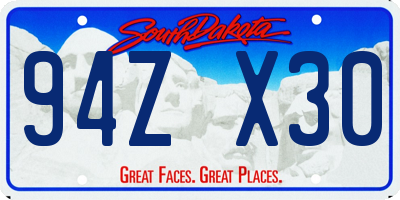 SD license plate 94ZX30