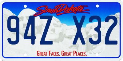 SD license plate 94ZX32