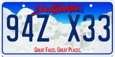 SD license plate 94ZX33