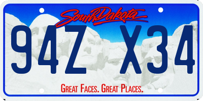 SD license plate 94ZX34